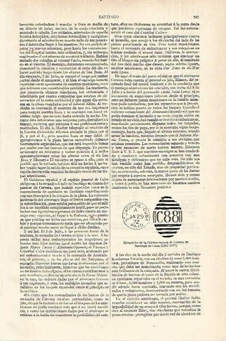 LAMINA ESPASA 12279: Matasellos de la Oficina Inglesa de Correos de Santiago de Cuba 