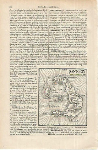 LAMINA ESPASA 12324: Plano de la isla de Santorini Grecia
