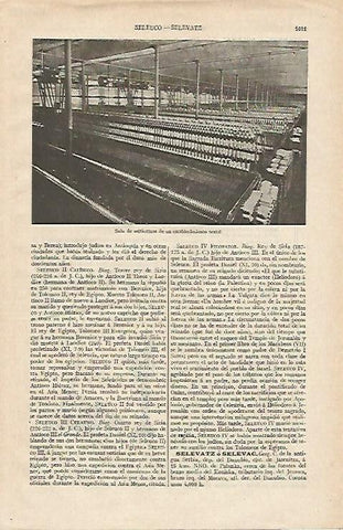 LAMINA ESPASA 12540: Sala de sefactinas en una fabrica textil
