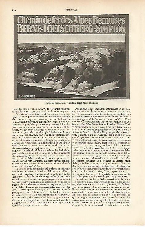 LAMINA ESPASA 12042: Cartel del turismo de los Alpes