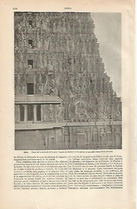 LAMINA ESPASA 4569: Pagoda de Madura India