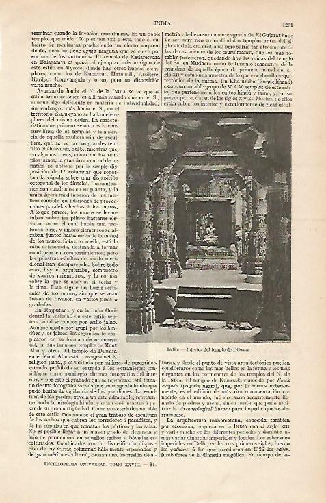 LAMINA ESPASA 4573: Templo de Dilwara India