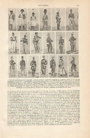 LAMINA ESPASA 4589: Soldados de infanteria española del siglo XIX