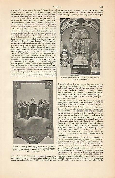 LAMINA ESPASA 4535: Retablo de San Ignacio en Pamplona