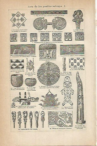 LAMINA DE ESPASA 450: Arte de los pueblos salvajes