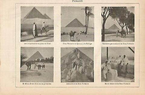 LAMINA DE ESPASA 457: Vistas de las piramides de Gizeh Egipto