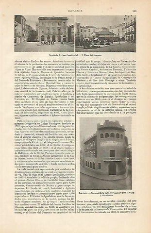 LAMINA ESPASA 4538: Vistas de Igualada Barcelona