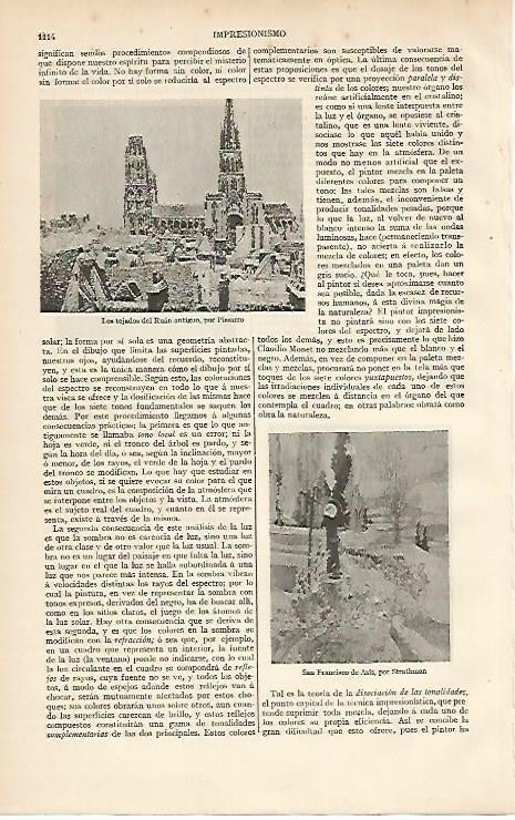 LAMINA ESPASA 4553: Los tejados del Ruan antiguo por Pissarro