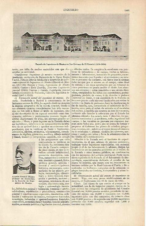 LAMINA ESPASA 4599: Escuela de Ingenieros de Monte de El Escorial