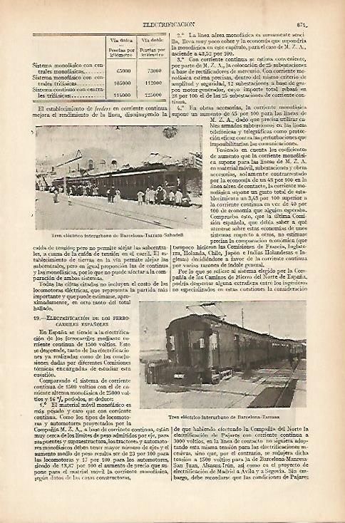 LAMINA ESPASA 5430: Tren electrico Barcelona- Terrassa