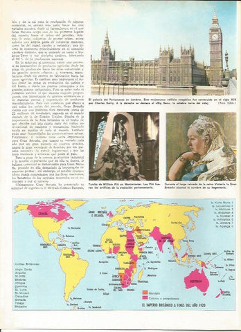 LAMINA MONITOR 0252: MAPA DEL IMPERIO BRITANICO EN 1920