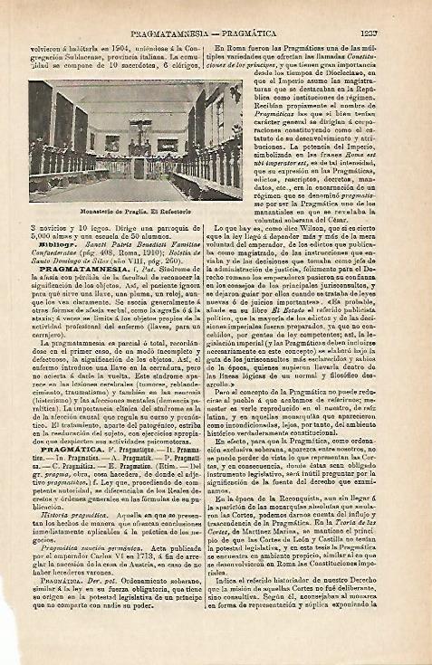 LAMINA ESPASA 17303: Refectorio del Monasterio de Praglia Italia