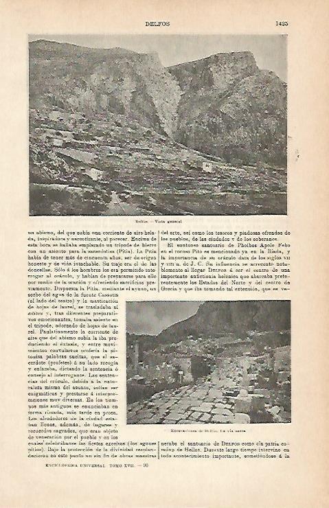 LAMINA ESPASA 2066: Vista general de Delfos Grecia
