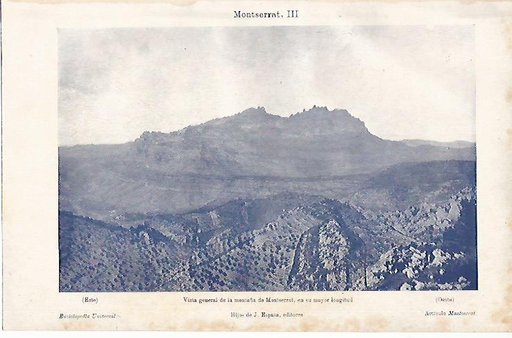 LAMINA ESPASA 8718: Vista general de la montaña de Montserrat Barcelona