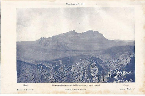 LAMINA ESPASA 8718: Vista general de la montaña de Montserrat Barcelona