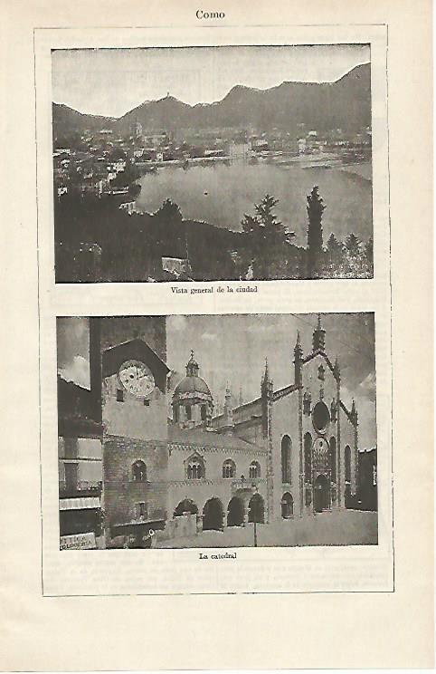 LAMINA ESPASA 14533: Vistas de Como Italia