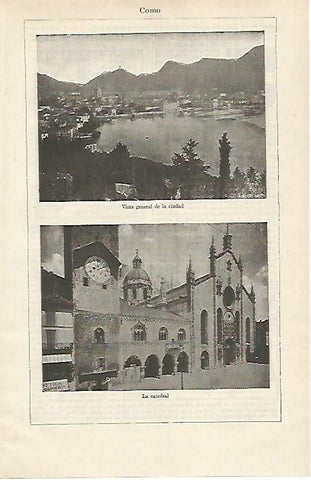 LAMINA ESPASA 14533: Vistas de Como Italia