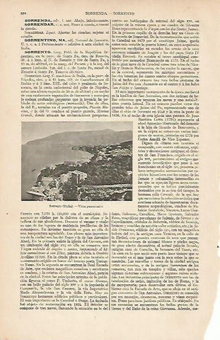 LAMINA ESPASA 7463: Vista panoramica de Sorrento Italia