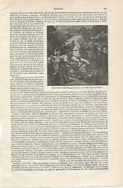 LAMINA ESPASA 19944: Batalla de Clavijo por Casado del Alisal