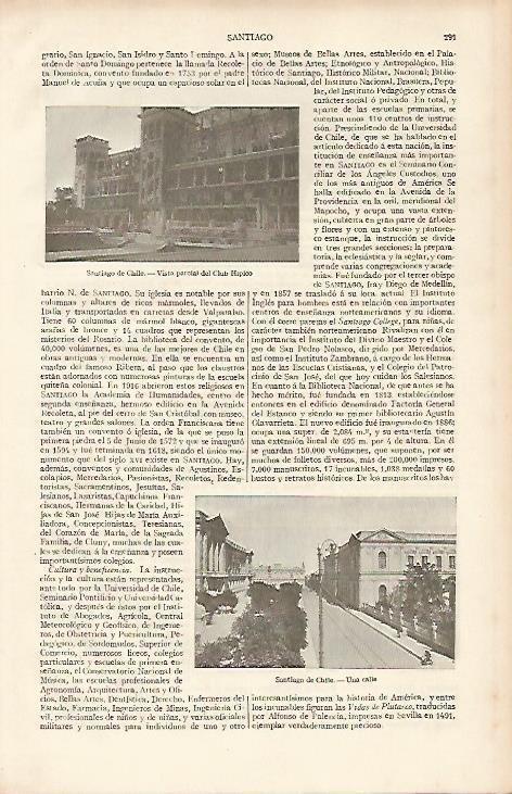 LAMINA ESPASA 19459: Club Hipico de Santiago de Chile