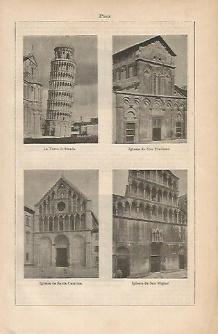 LAMINA ESPASA 3235: Vistas de Pisa Italia
