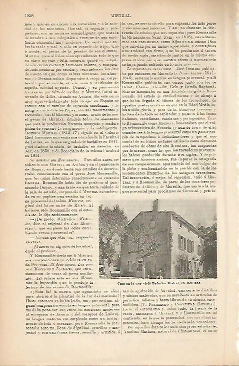LAMINA ESPASA 5275: Casa donde vivio Federico Mistral