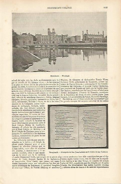 LAMINA ESPASA 7392: Colegio de Stonyhurst Lancashire  Inglaterra