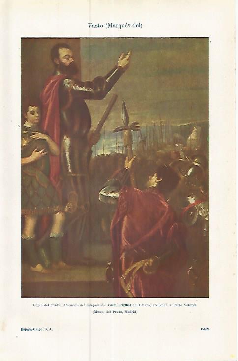 LAMINA ESPASA 17353: Alocucion del marques del Vasto por Tiziano