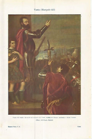 LAMINA ESPASA 17353: Alocucion del marques del Vasto por Tiziano