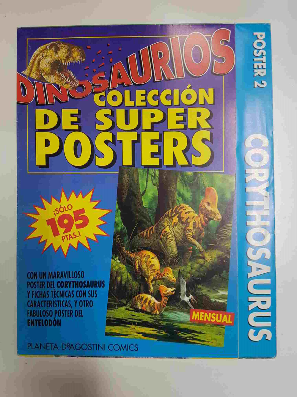 Planeta: Dinosaurios, poster 2. Coleccion de super posters. Poster de Corythosaurus y Entelodon