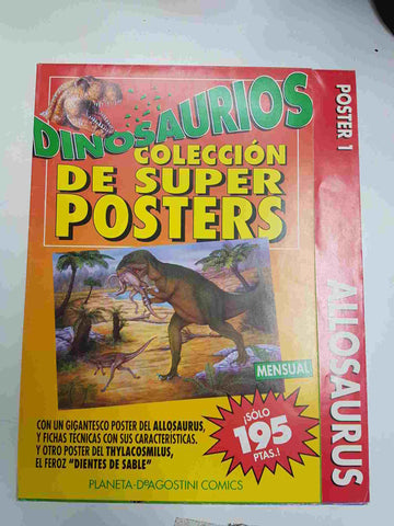 Planeta: Dinosaurios, poster 1. Coleccion de super posters. Posters de Allosaurus Thylacosmilus o dientes de sable