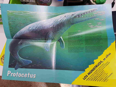 Planeta: Dinosaurios, poster 3. Coleccion de super posters. Posters de Euoplocephalus y Protocetus