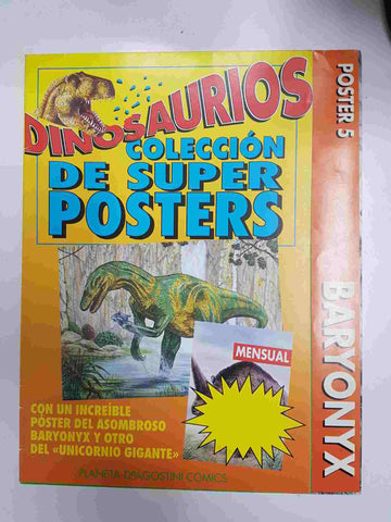 Planeta: Dinosaurios, poster 5. Coleccion de super posters. Posters de Baryonyx y Unicornio Gigante