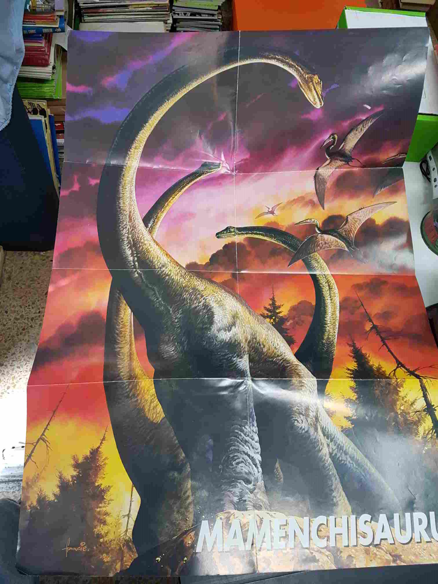 Planeta: Dinosaurios. Coleccion de super posters. Posters de Mamenchisaurus y Glyptodon