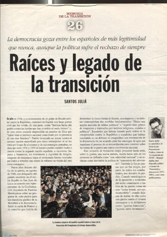 Memoria de la Transicion fasciculo 26: Raices y legado de la transicion por Santos Julia