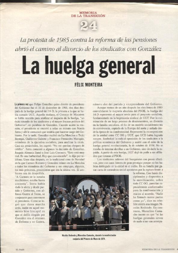 Memoria de la Transicion fasciculo 24: La huelga general por Felix Monteira