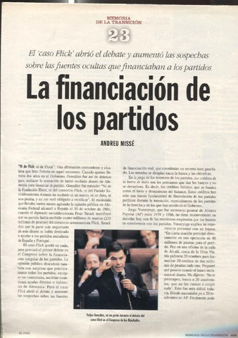 Memoria de la Transicion fasciculo 23: La financiacion de los partidos por Andreu Misse