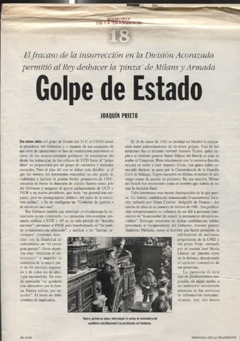 Memoria de la Transicion fasciculo 18 Golpe de estado por Joaquin Prieto