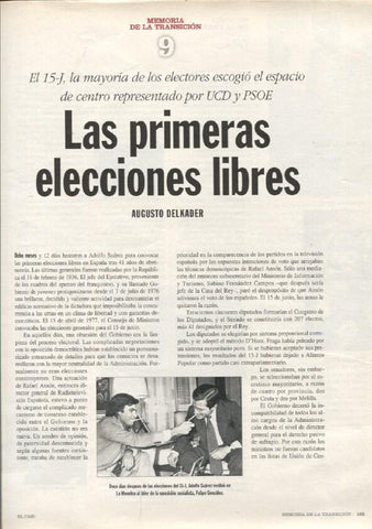 Memoria de la Transicion fasciculo 09: Las primeras elecciones libres por Augusto Delkader