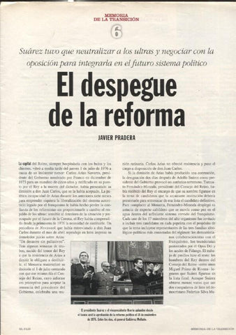 Memoria de la Transicion fasciculo 06: El despegue de la reforma por Javier Pradera