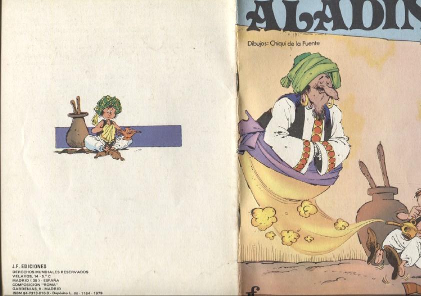 Aladino, cuento ilustrado por chiqui de la fuente