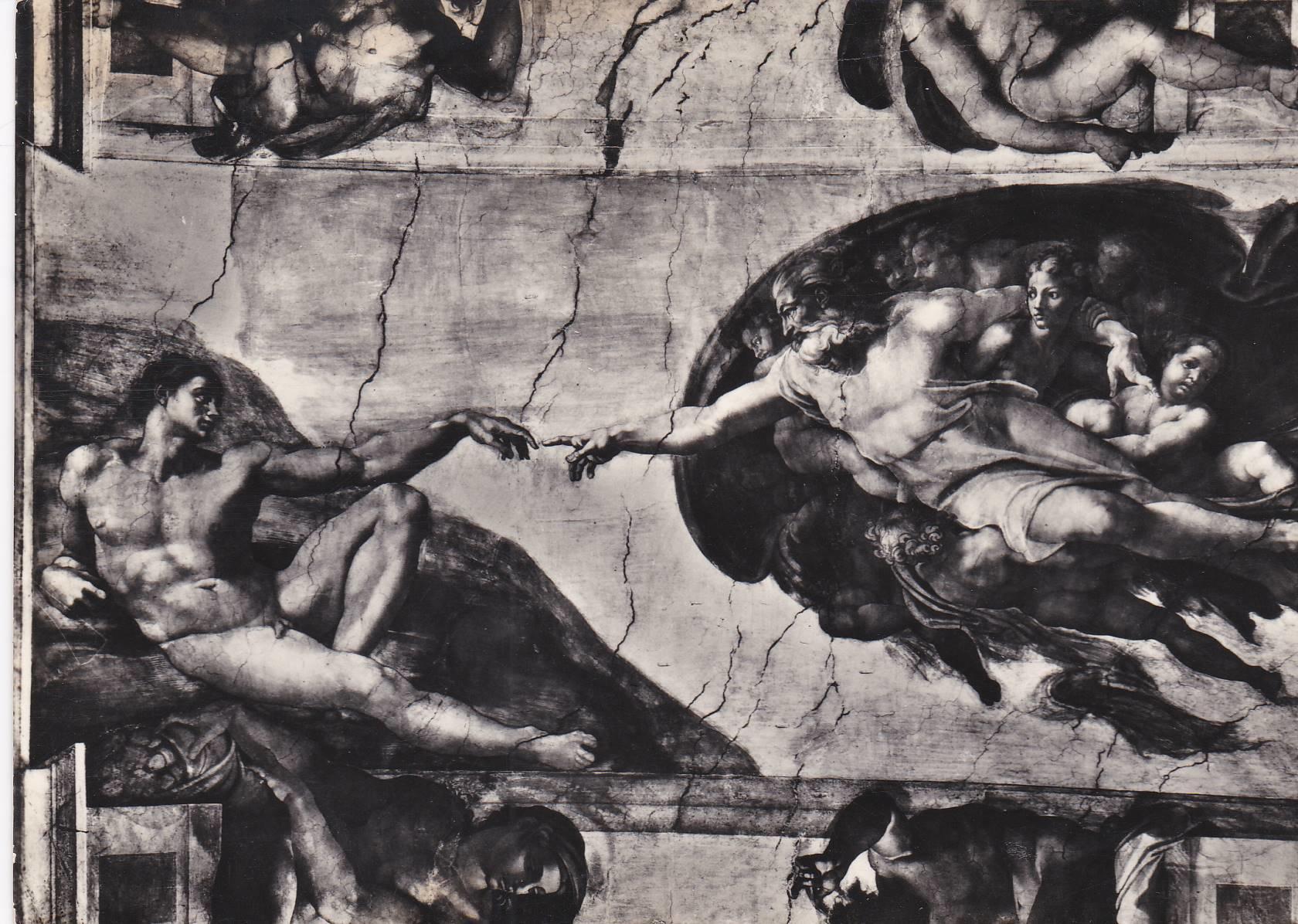 POSTAL 18680: CIUDAD DEL VATICANO: CAPELLA SISTINA: LA CREAZIONE DELL UOMO (MICHELANGELO)