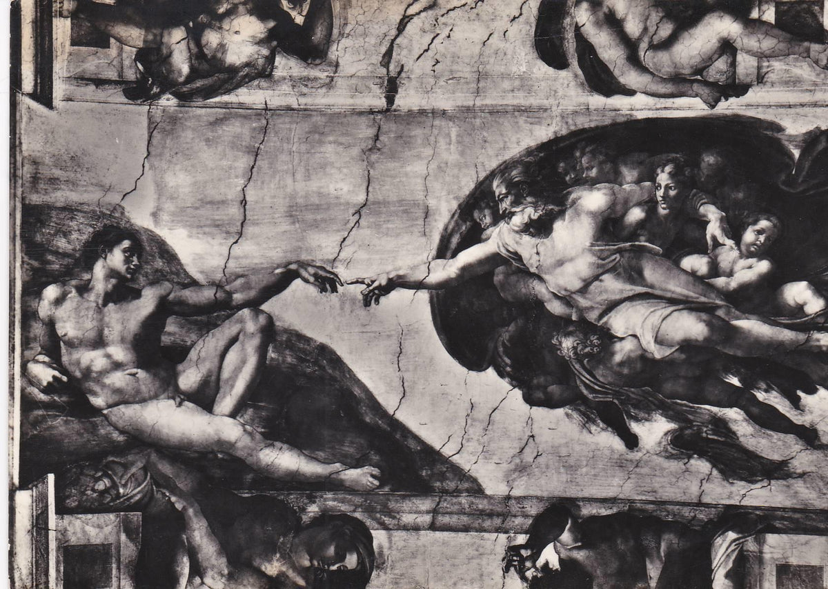 POSTAL 18680: CIUDAD DEL VATICANO: CAPELLA SISTINA: LA CREAZIONE DELL UOMO (MICHELANGELO)