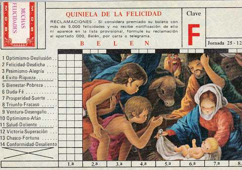 POSTAL 18766: QUINIELA DE LA FELICIDAD