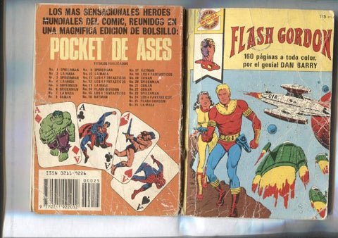 Bruguera: Pocket de Ases numero 25: Flash Gordon (aviejado, cello lado lomo