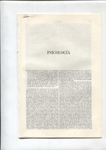 Espasa Calpe: Psicologia (39 paginas con fotos/grabados)