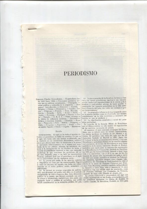 Espasa Calpe: Periodismo (26 paginas con fotos/grabados)