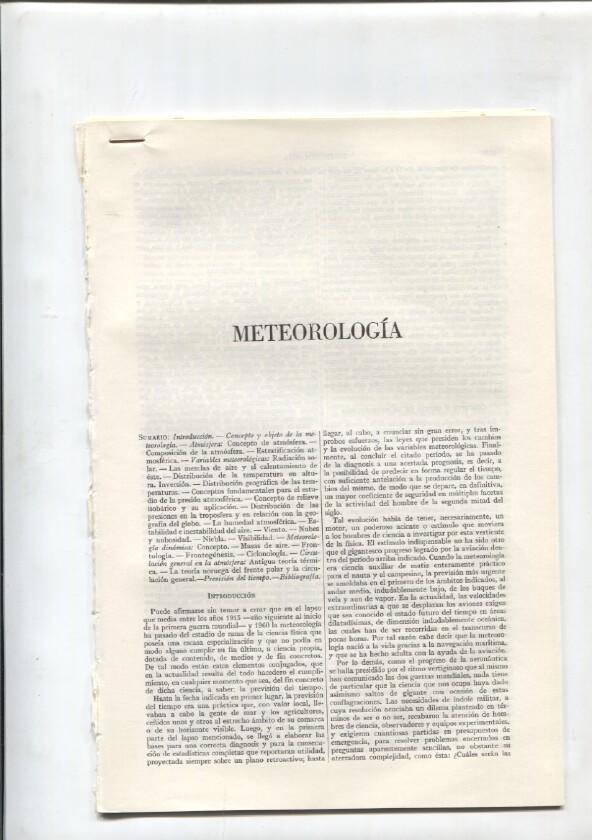 Espasa Calpe: Meteorologia (36 paginas con fotos/grabados)