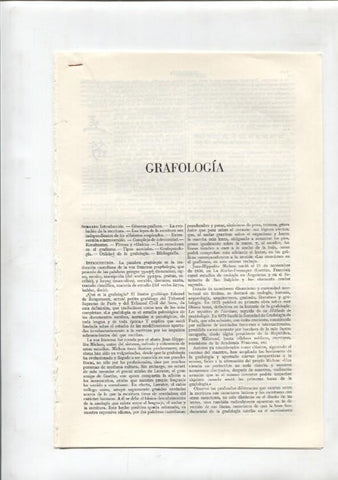 Espasa Calpe: Grafologia (12 paginas con grabados)