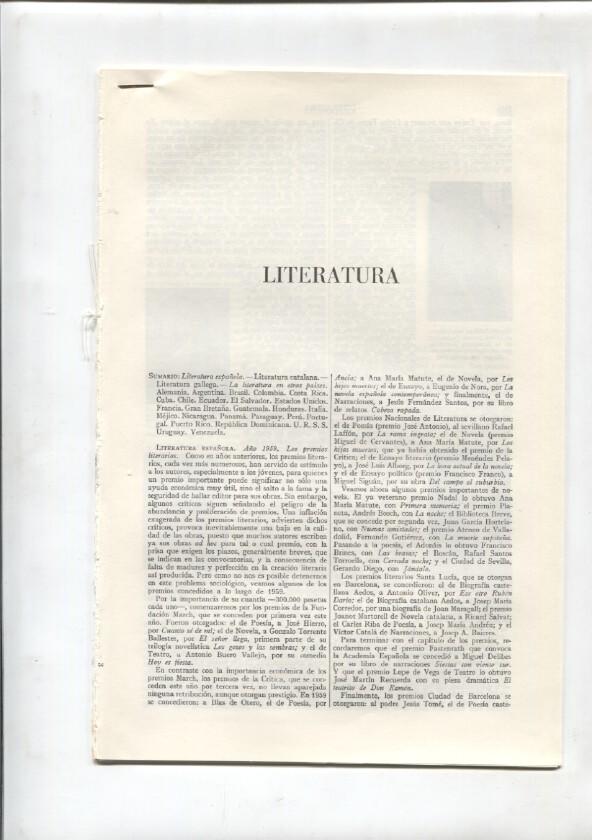 Espasa Calpe: Literatura (32 paginas con grabados)